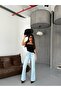 Light Blue High Waist Bootcut Denim Pants - 2