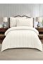 4-Piece Hotel Striped Duvet Cover Set, Queen Size 200x230 cm, Microfiber, Without Filler