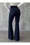 High Waist Flared Jean Pants - Full P Cotton U Flare Denim with Distressed Detail - 3