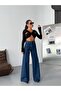 Black High Waist Wide Leg Denim Jean Pants - 3