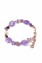 Purple Amethyst and Special Cut Ceyt Natural Stone Pearl Design Bracelet - 2