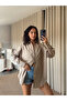 Sleeve Ribbon Detail Shirt - Mink - 3