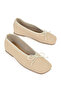 , Women's Genuine Leather Ballerinas 1611062Z4038 Beige - 4