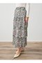 Floral Patterned Layered Elastic Waist Skirt - Multi-Colored - - 5