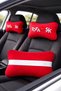 Tofaşk Polar Orthopedic Car Travel Embroidered Neck Pillow / 2-Pack Red - 2