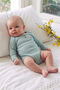 Baby Panda Patterned Ribbed Cotton Long Sleeve Bodysuit with Snap Fasteners on the Shoulders and Wooden Buttons - 4