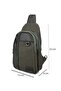 Men's Khaki Color Double Handle Canvas Cross Shoulder Bag Body Bag Chest Bag - 3
