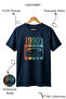 Vintage Retro 1990's Printed Cassette 100% Cotton Regular Fit Crew Neck Navy Blue T-Shirt