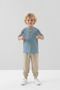 Crew Neck Tropical Patterned Boys' 2-Piece Bottom Top T-Shirt Pants Summer Tracksuit Set - 2