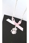 Steel Chain Y2K Necklace with Pearls in Pink Opal - 3