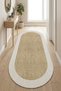 Digital non-slip washable beige living room rug kitchen rug hallway rug oval rug runner - d7024 - 3