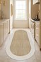 Digital non-slip washable beige living room rug kitchen rug hallway rug oval rug runner - d7024 - 2