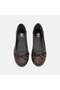 Women's Dark Brown Braided Bow Detailed Leather Ballerinas - 6