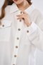 Pasaklı Giyim Women's Oversized Long Back Pleated Long Sleeve Long White Linen Shirt Tunic 700-3524352 - 7
