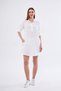 Women's White Muslin Long Sleeve Court Collar Pocketed Casual Summer Tunic Shirt Dress 700-3520341 - 7