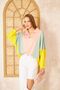 Women's Polo Collar Batwing / Elastic Cuff Sleeve Loose Sweatshirt Blouse Powder Green Yellow 3473270 - 4