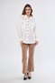 Pasaklı Giyim Women's Oversized Long Back Pleated Long Sleeve Long White Linen Shirt Tunic 700-3524352 - 4
