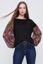 Women's Black Sleeves Chiffon Long Sleeve Sheer Blouse Yb2802200 2802231 - 4