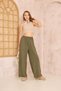 Women's Elastic Waist, Pocketed , Wide-Leg , Casual Viscose Pants / Sweatpants / Khaki 700-3465275 - 5