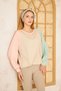 Women's Beige Powder Mint Round Neck Seam Detail Long Sleeve Sweatshirt Blouse 700-3472231 - 3