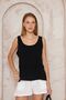 Women's Black 100% Cotton Muslin Dirty Stitching Strappy Layered Casual Basic Undershirt Blouse 3423242 - 5