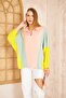 Women's Polo Collar Batwing / Elastic Cuff Sleeve Loose Sweatshirt Blouse Powder Green Yellow 3473270 - 7