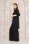 Women's Black Stretch Fabric Pleated Elastic Waist Trousers Tunic Shirt Double Pleated Loose Suit 3573374 - 5