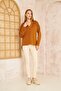 Women's Brown Scuba Hooded Long Back Loose Comfortable Fit Sweatshirt 700-3506286 - 3