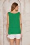 Women's Green 100% Cotton Muslin Dirty Stitching Strappy Layered Casual Basic Athlete Blouse 3423180 - 6