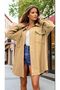 Women's Camel Melton Oversized Wide Cut Long Winter Tunic Lumberjack Shirt Suitable for Hijab 3270286
