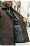 Men's Seasonal Lined Belted Double-Breasted Trench Coat - Brown - 3