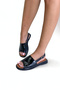 Black Patent Leather Flat Women's Sandals P9336 - 4