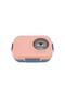 Bl70100 Steel Food Container 900 ml 3 Compartment Lunch Box Blue-Pink