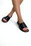 Black Patent Leather Flat Women's Sandals P9336 - 5