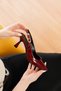 Women's Motto Burgundy Patent Leather Pointed Toe Open Back Classic Heeled Shoes Heel Height 8 cm - 5
