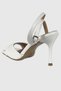 Magnolia White Matte Single Strap Square Toe Ankle Strap Women's Heeled Shoes - 6