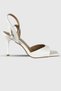 Magnolia White Matte Single Strap Square Toe Ankle Strap Women's Heeled Shoes - 3