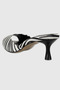 Morgana Black and White Patterned Single Strap Women's Heeled Shoes - 6
