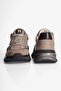 Women's Suede Sneaker with Anorak Detail and Thick Sole in Mora Mink - 3