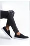 Men's Black Suede Casual Laceless Loafer Classic Daily White Sole Lightweight Shoes - 4