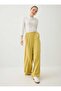 Viscose Fabric Trousers with Elastic Waist - Oil Green