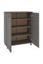 Shoe Cabinet HAMAR Light Grey 85x40x108 cm Solid Wood Pine - 4