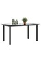 Garden Table Black 150x90x74 cm Aluminium and Glass - 2