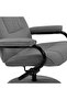 Recliner Chair with Footrest Light Grey Fabric - 6
