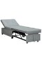 Pull Out Sofa Bed Light Grey 194 x 50 x 82 cm Fabric