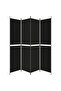 4-Panel Room Divider Black 200x220 cm Fabric - 2
