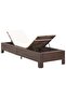 Sunbed with Cushion Brown Poly Rattan - 5