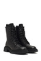 Women's Black Zippered Thick Soled Leather Boots 25Wfd140618 - 4