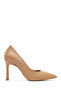 Women's Beige Thin Heeled Genuine Leather Stiletto, Heeled Shoes 25Afd161818