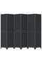 Room Divider 6 Panels Black Solid Wood Paulownia - 2